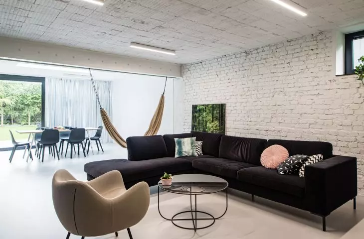 open living room with dining room
