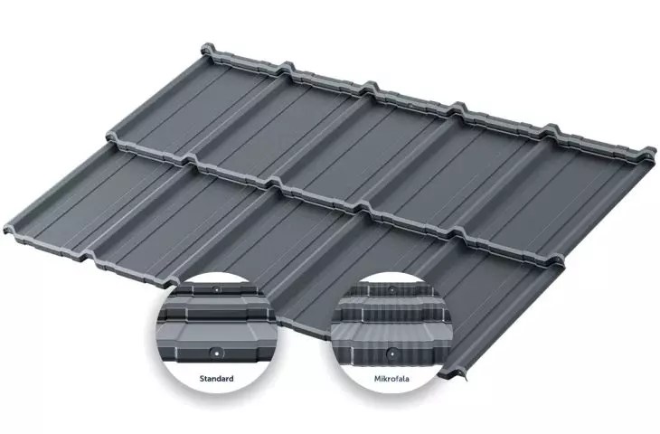 Como modular roofing tile - symmetrical and the flattest of all the roofing tiles available on the market, in both smooth and fine microwave versions