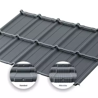 Como modular roofing tile - symmetrical and the flattest of all the roofing tiles available on the market, in both smooth and fine microwave versions