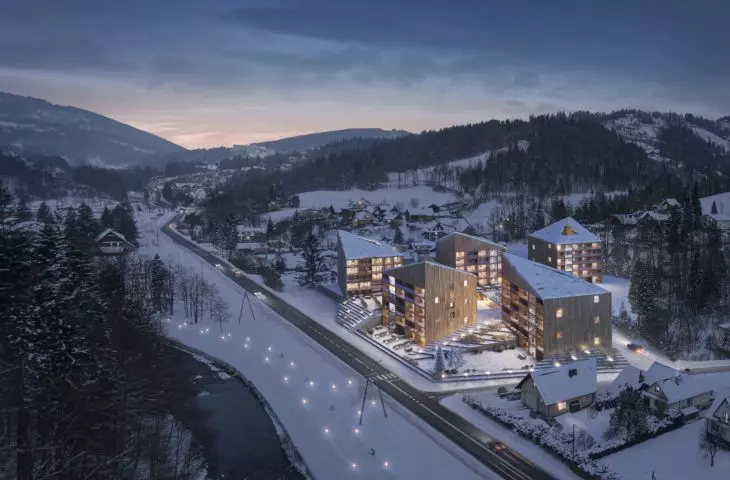 Hotel Wisła, widok z lotu ptaka