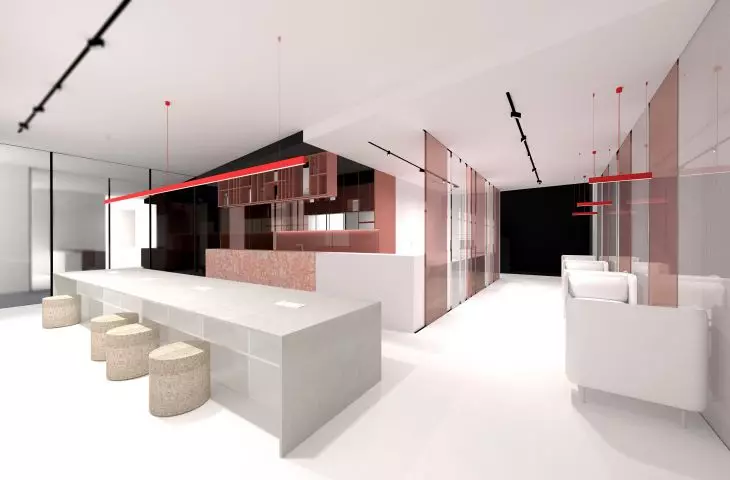 Projekt restauracji w Wadowicach, strefa śniadaniowa