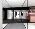 Restaurant project in Wadowice, breakfast area, view from the passage side