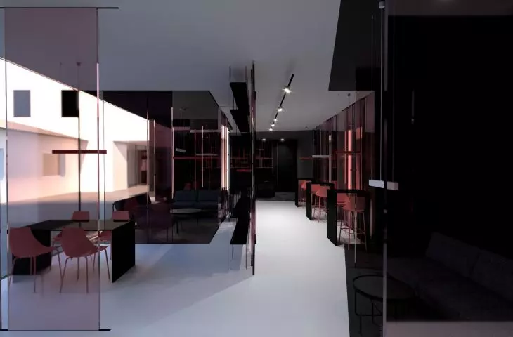 Projekt restauracji w Wadowicach, strefa barowa