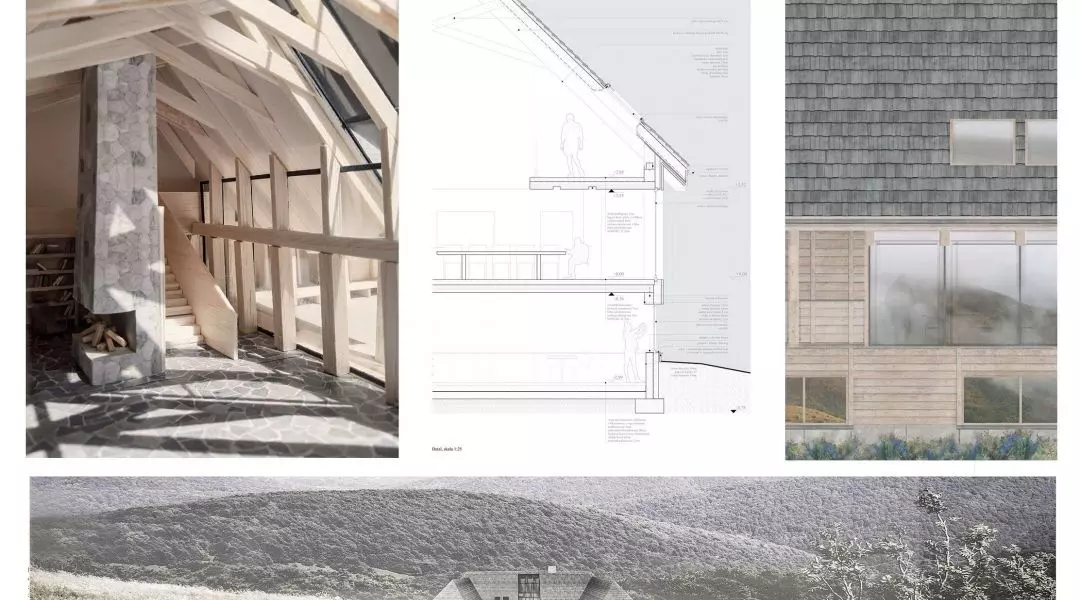 III Nagroda, Projekt schroniska górskiego w Bieszczadach