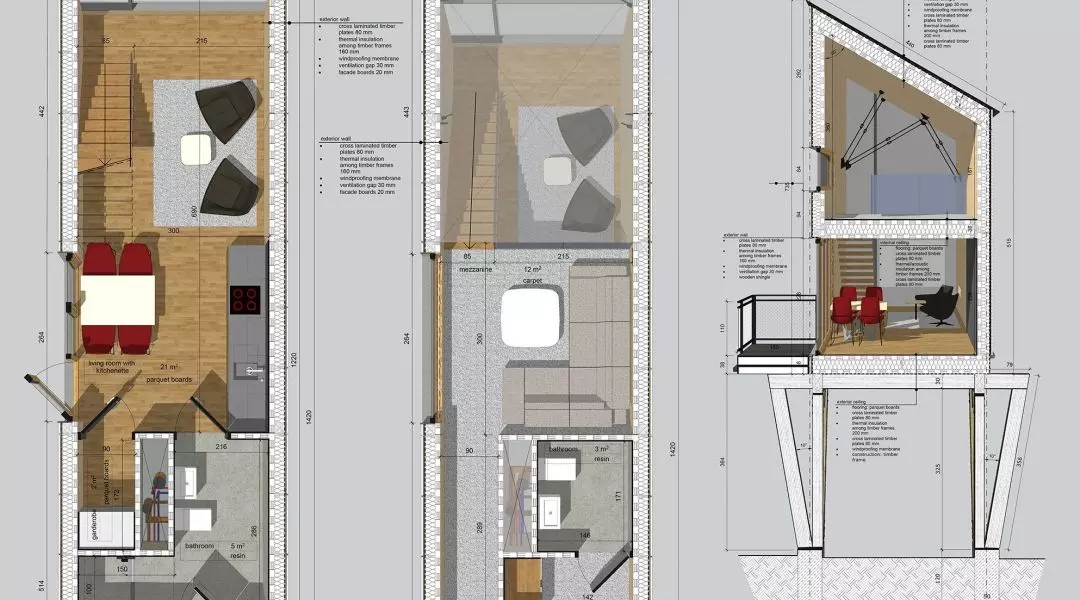 Wyróżnienie (ex aequo), projekt modularnego hotelu w technologii CLT