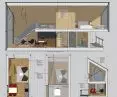 Wyróżnienie (ex aequo), projekt modularnego hotelu w technologii CLT
