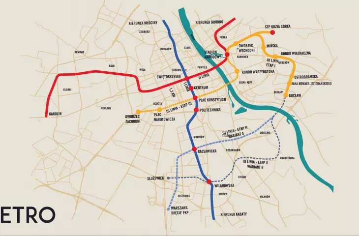 Diagram of the metro line
