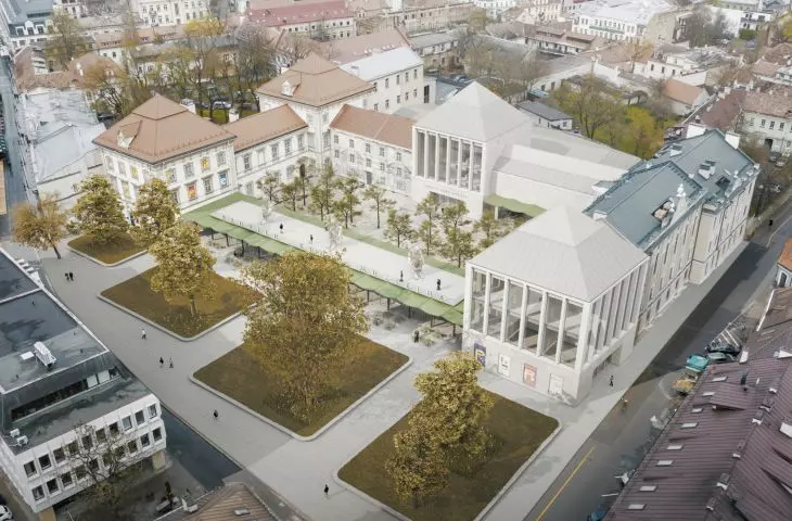 Projekt Pałacu Radziwiłłów — widok z lotu ptaka