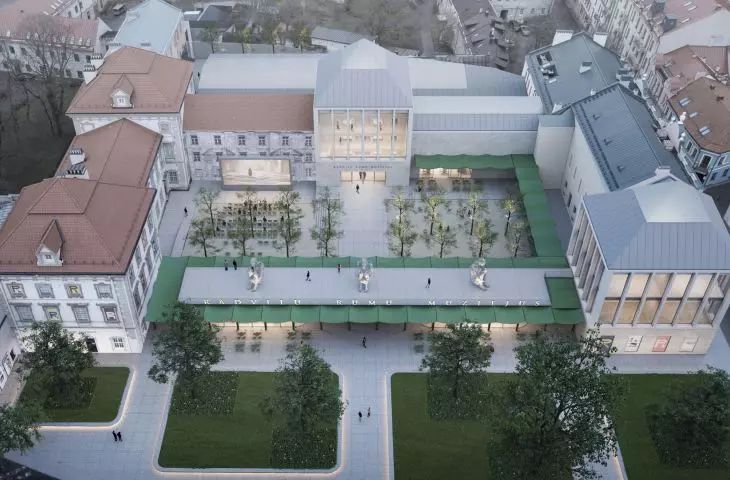 Projekt Pałacu Radziwiłłów — widok z lotu ptaka