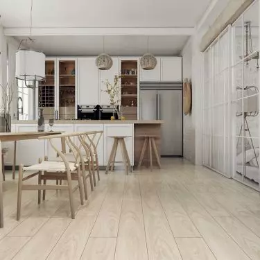 Light-colored floors optically enlarge the space
