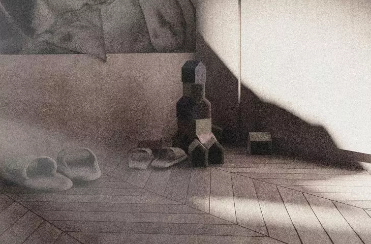 Asylum for single mothers, a fragment of an apartment