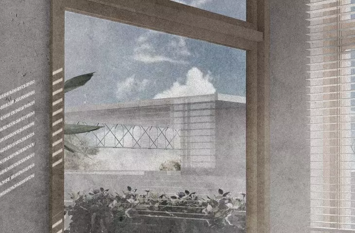 Asylum for single mothers, view from apartment window