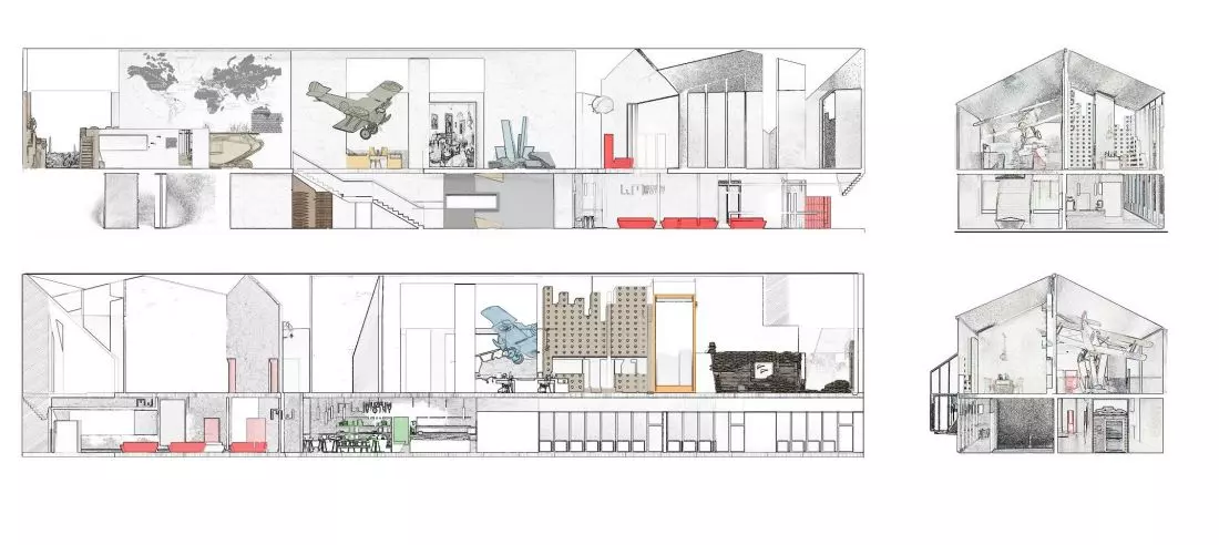 Projekt Muzeum
I Wojny Światowej, przekroje