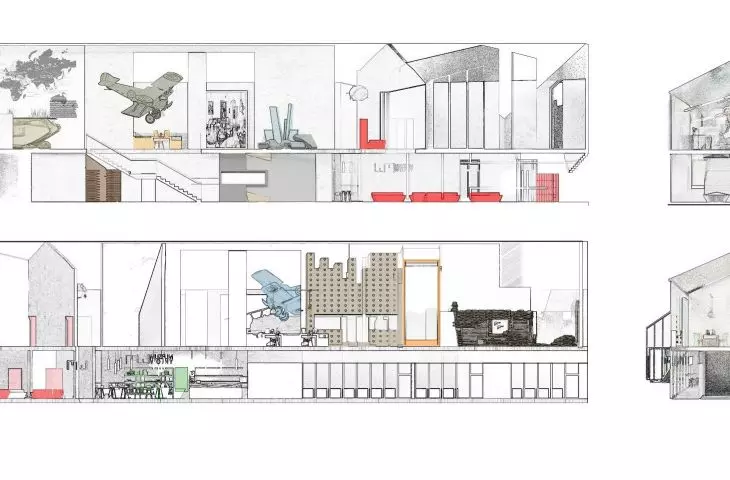 Projekt Muzeum I Wojny Światowej, przekroje