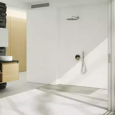 Linear drains will also work well in modern bathroom arrangements