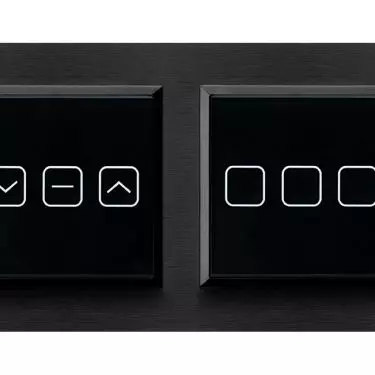 Set of blind and triple switches in aluminum frame