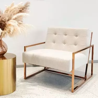   Sofa Kei w kolorze White Bouclé. Tkanina buklowa