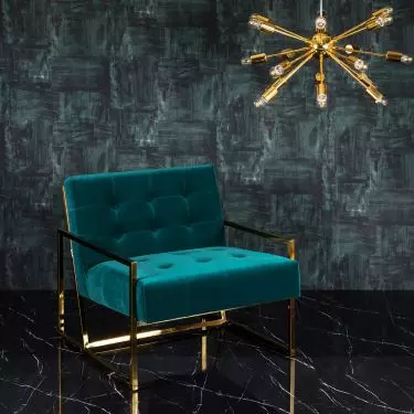 Krabi armchair in Marine Green color