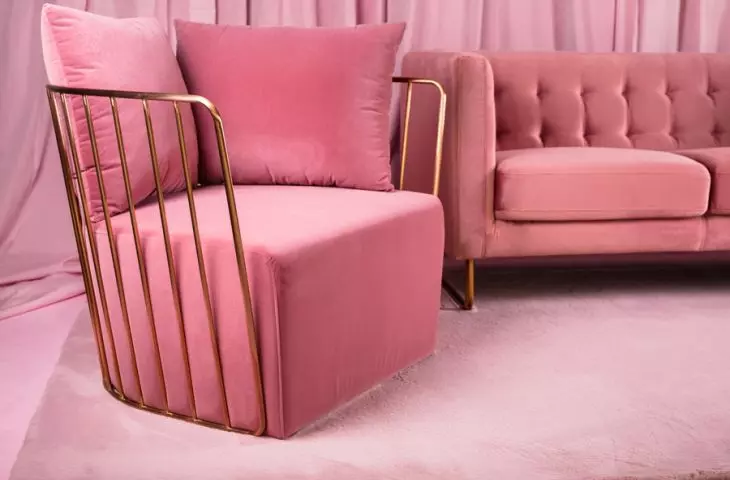 Lao pink gold bar armchair