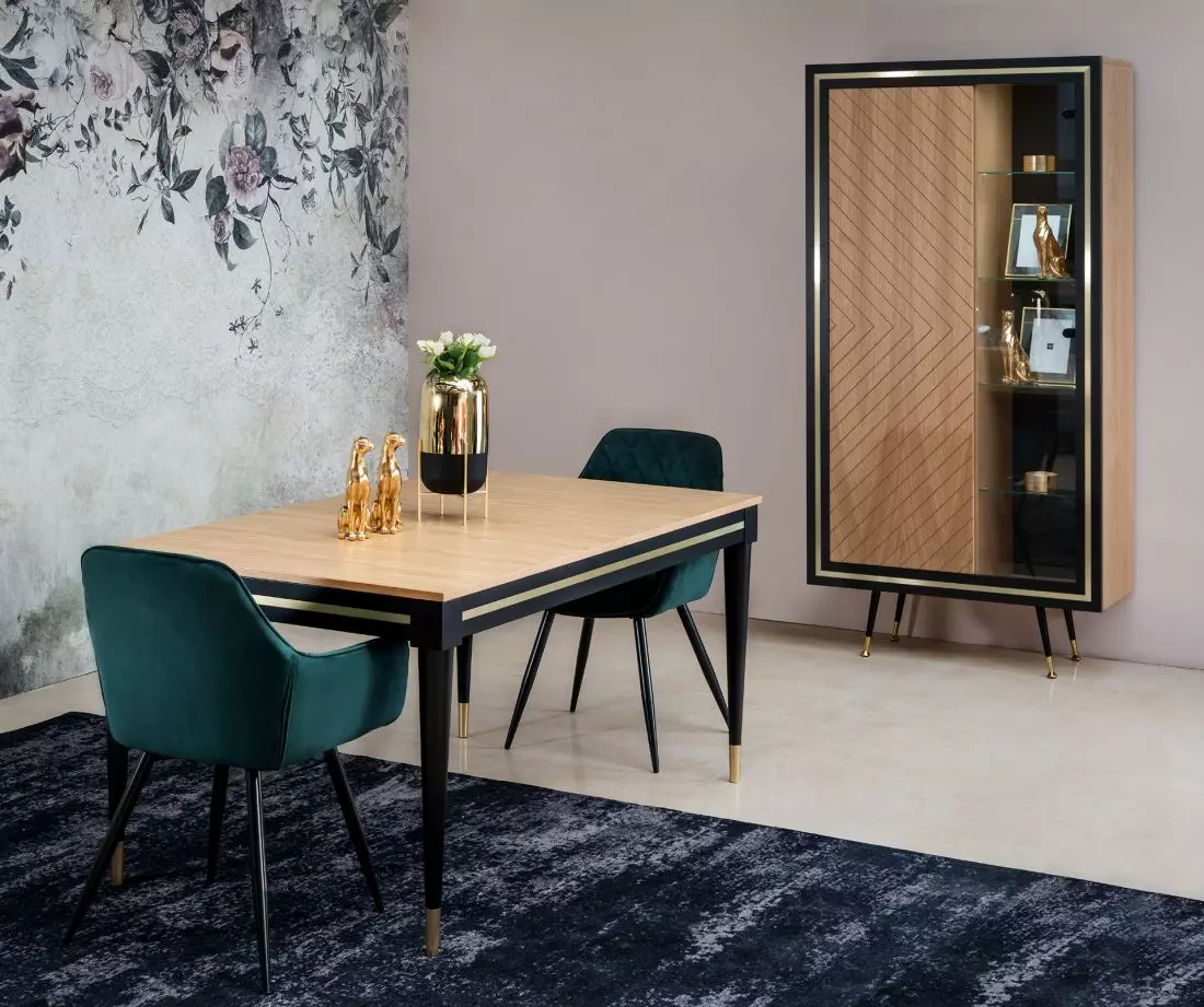Stół i witryna Elegance dąb naturalny 