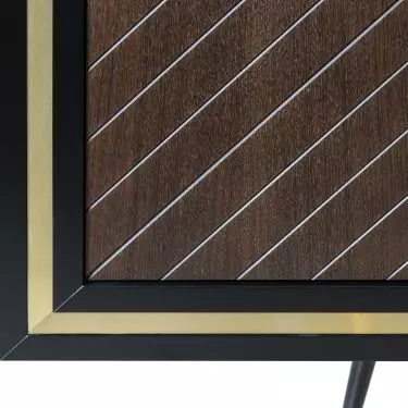 Front D-10 Oak onyx lacquer semi-matte, gold frame and gold legs