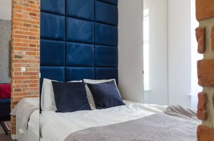 Custom Space upholstered panel bed headrest 