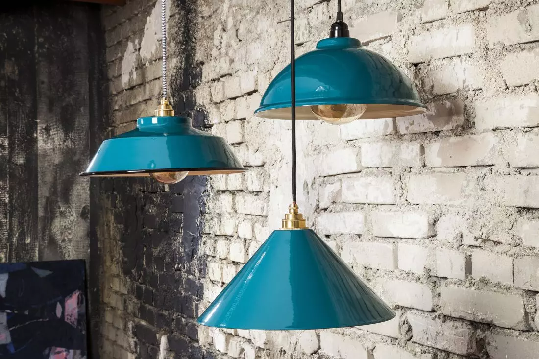 Turkusowe lampy
emaliowane