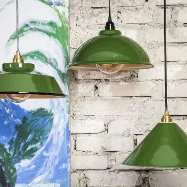 Green enamel lamps