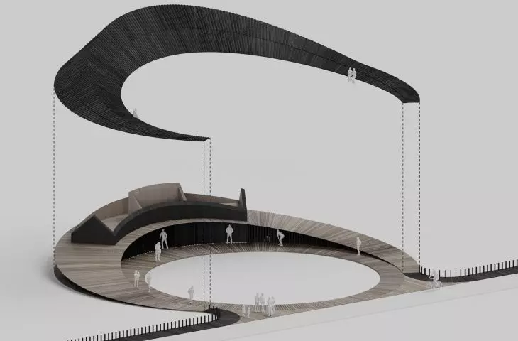 TWO WHEELS project, axonometry