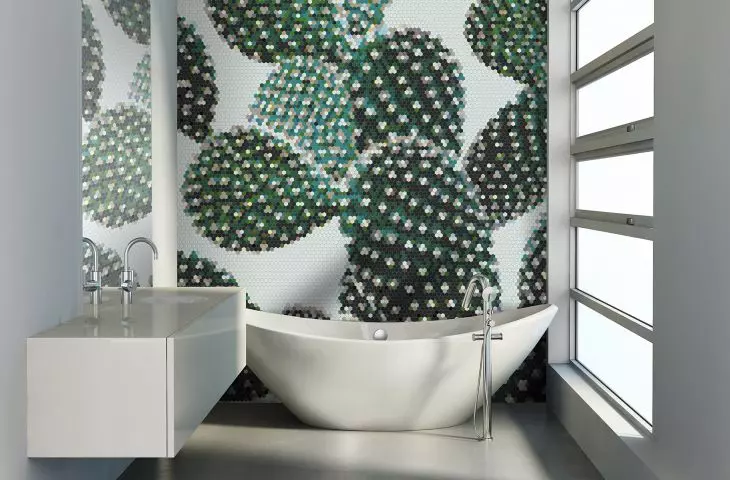 Cacti from hexagonal cubes in bathroom design
