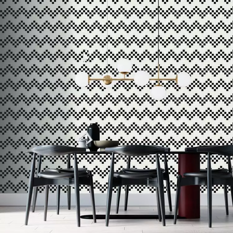 Puro mosaic from the Basic collection in a dining room arrangement