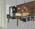 On the walls, the author used acoustic panels made of expanded cork