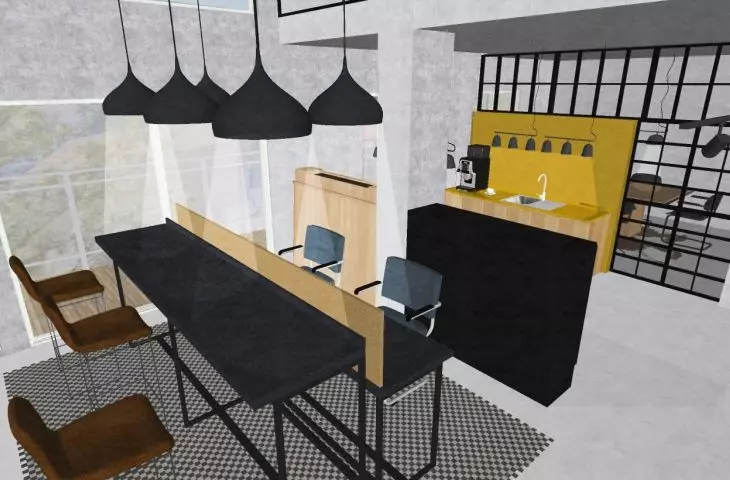 Hot desk work area