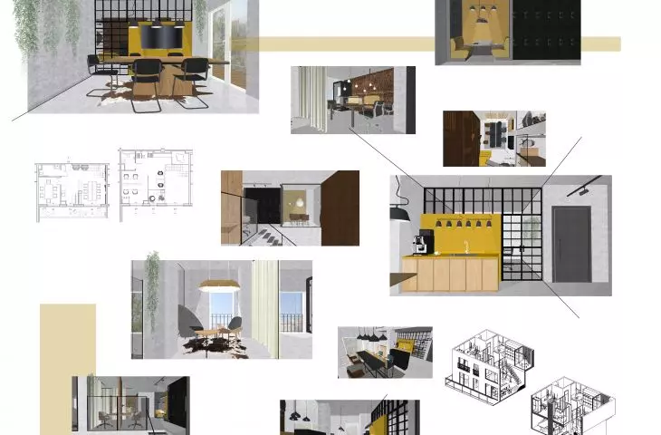 Conceptual design of coworking space in a residential building, board