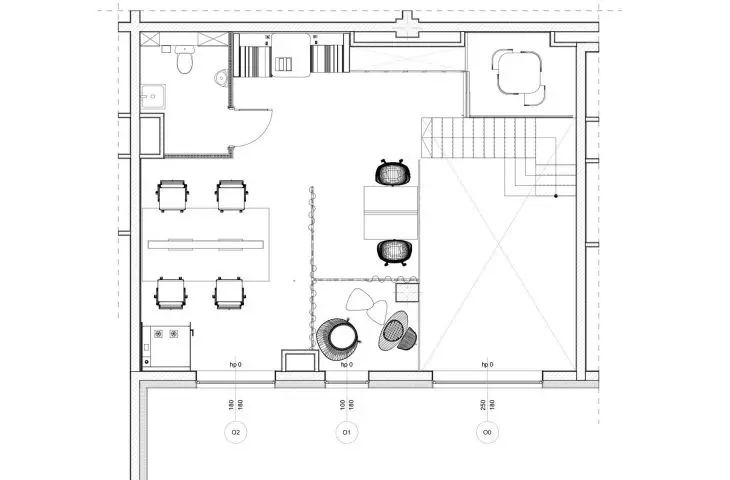 Conceptual design of coworking space, floor plan