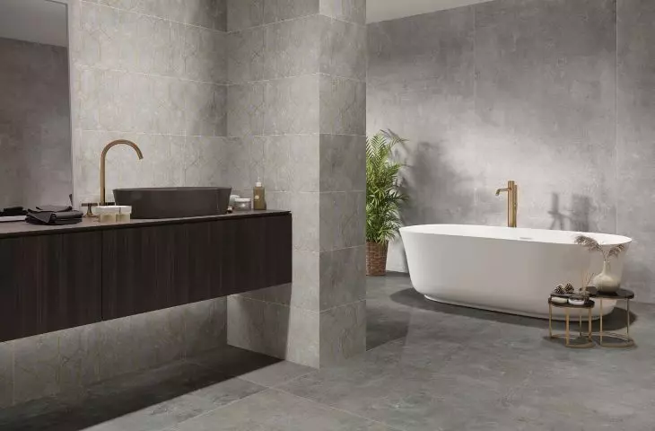 Softcement silver/graphite, decor silver geo