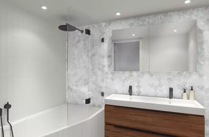 Wanna Rethink Space, parawan nawannowy Scandic Next X500, umywalka Spring Vow 