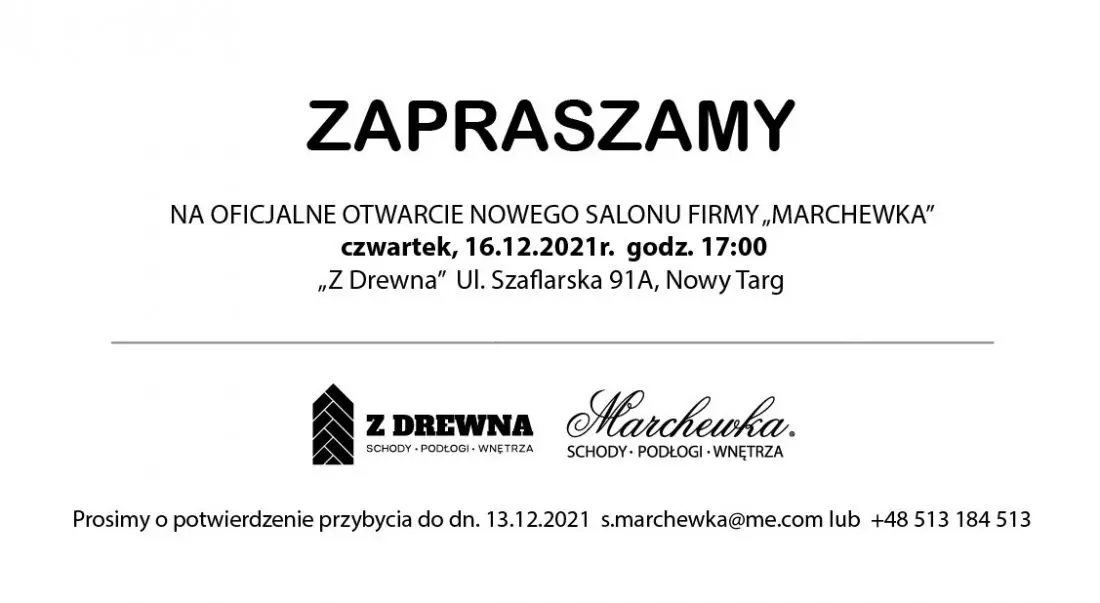 Zaproszenie na otwarcie nowego salonu