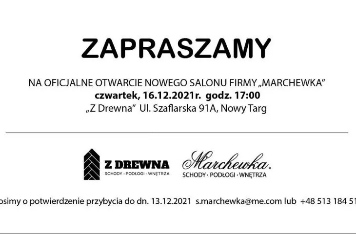 Invitation to the opening of a new showroom in New Market