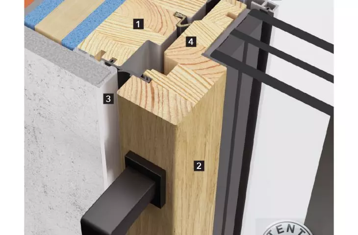 wood and aluminum window frame