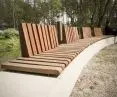 Modular concrete bench made with architectural concrete technology