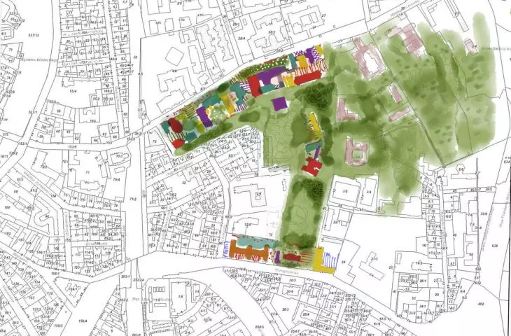 according to Group III, the heart of the area is the green space - romantic, left inside a huge courtyard
