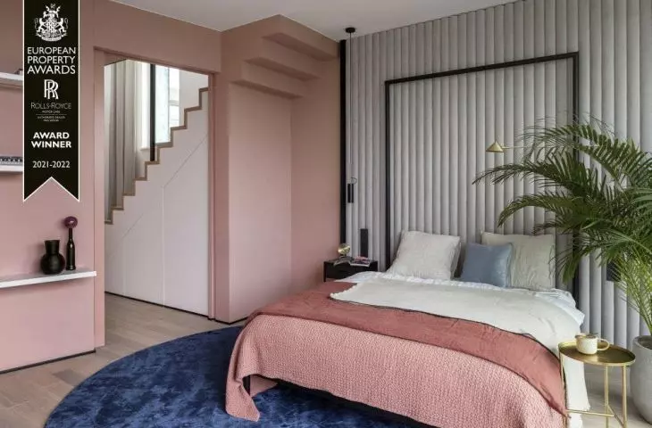 Pink bedroom.