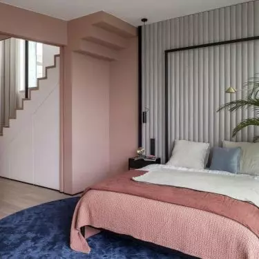 Pink bedroom.