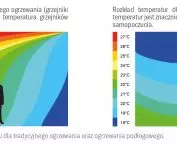 Rozkład temperatur dla standardowego ogrzewania