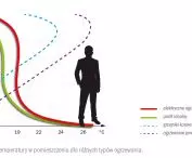 Pionowy rozkład temperatury w pomieszczeniu dla różnych typów ogrzewania