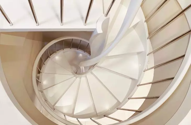 Soft lighting for spiral staircase