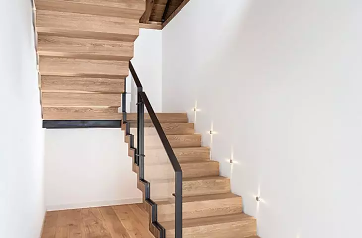 Practical staircase lighting mounted on the wall