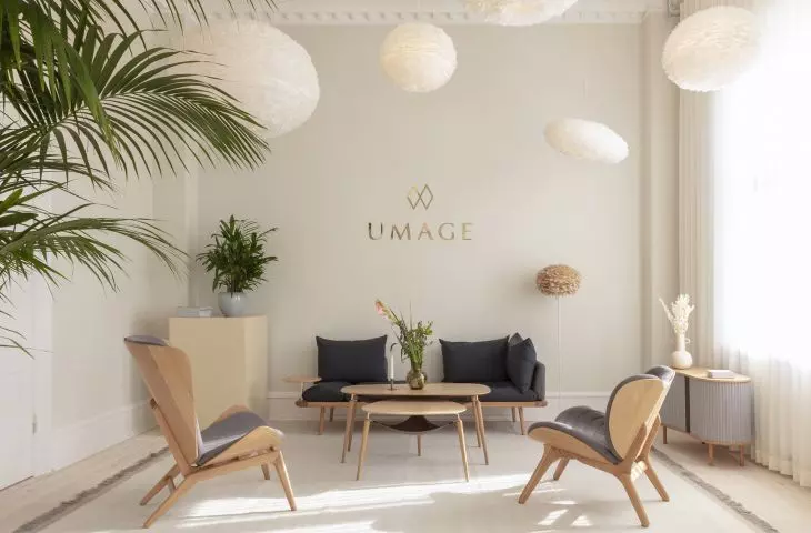 From left, The Reader armchair, Hang Out tables, Around sofa, A Conversation Piece armchair, Audacious dresser, Eos lamps