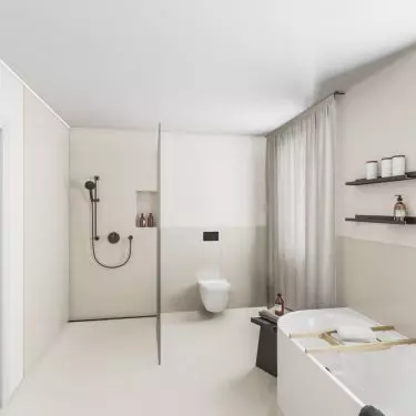 Black accents in the bathroom
